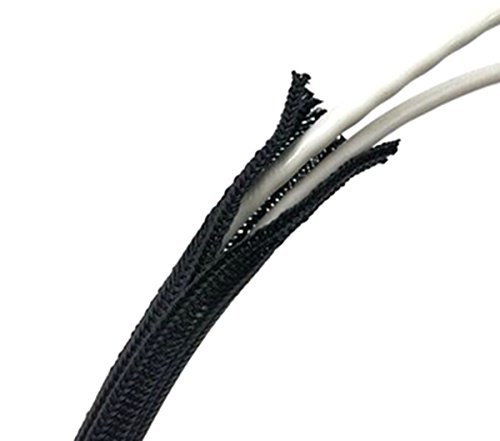 Wang-Data PET Black Split Loom Braid Cable Sleeve 1 inch X 20ft (1" X 20')