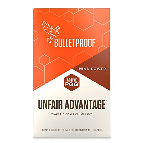 Book Cover Bulletproof Unfair Advantage, Brain Octane MCT, PQQ, CoQ10, for Clean Clear Energy, Power Up on a Cellular Level (30 Ampules)