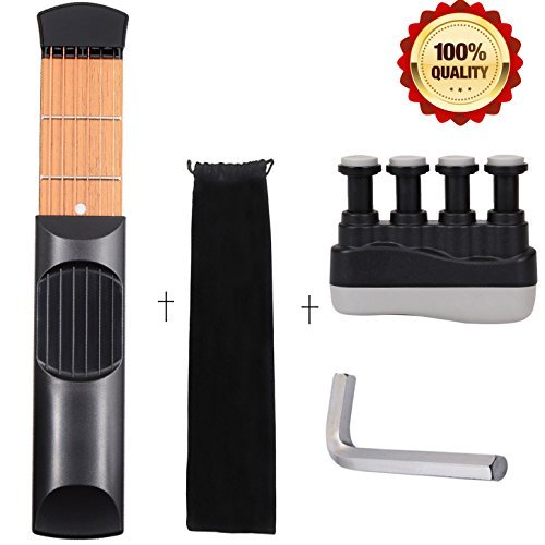Book Cover Portable Pocket Guitar Trainer Finger Trainer Chord Practice Tool - Come with Black Bag