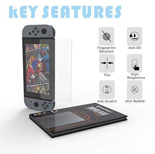 Protection écran Nintendo Switch PORTHOLIC [2 unités] [Anti-éclatement] Film Vitre Protecteur en Verre Trempé, 6.2pouces, Ultra Clair, Anti-bulles, Anti-empreintes et Résistant aux Rayures