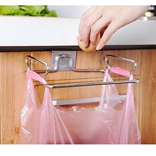 Metal Hanging Garbage Bags Rack Kitchen Wash Cloth Towel Storage Holders Wall Hanging Cupboard Cabinet Stand Organizer Shelf