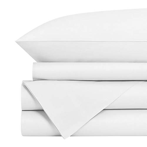 URBANHUT Egyptian Cotton Sheets Set - 1000 Thread Count 100% Cotton King Size Sheets (4 Piece), Luxury Bed Sheets King, Deep Pocket, Soft & Silky Sateen Weave (White, King)