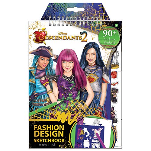 Make It Real - Disney Descendants 2 Fashion Design Sketchbook. Disney Inspired Fashion Design Coloring Book for Girls. Includes Evie Sketch Pages, Stencils, Stickers, and Design Guide