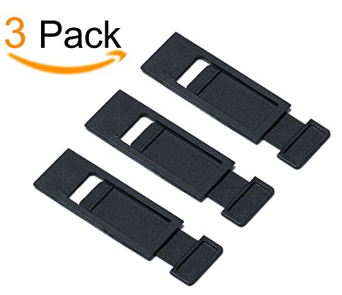Webcam Cover for Laptop Computer by DCreate, 3-Pack, Hacker Prevention, Ultra-Thin Slide for PC, Macbook Pro, Lenovo Thinkpad, Dell and More, Privacy/Protection/Security, Strong 3M Adhesive (BLACK)