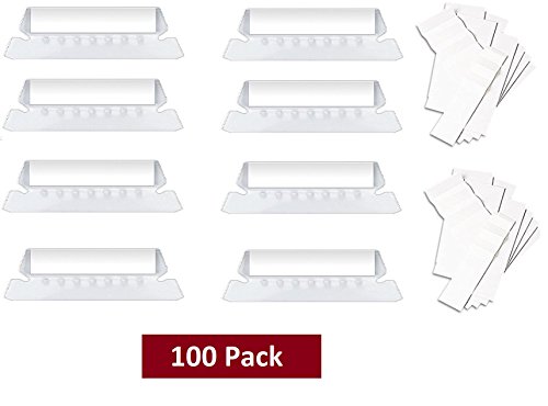 1InTheOffice Clear Hanging Folder Tabs, and Inserts 3-1/2" x 5/8", 100/Pack (3 1/2")