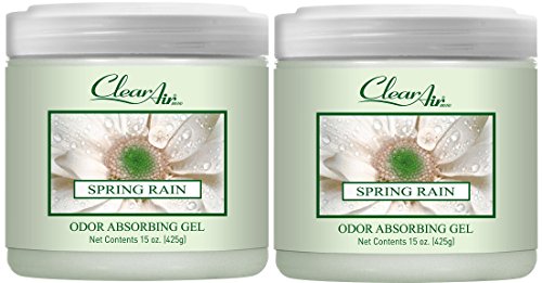 Book Cover Clear Air Odor Absorber Gel - Air Freshener - 2 Pack 2 X 15 Oz Spring Rain