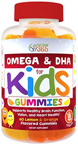 Book Cover Complete DHA Gummies for Kids by Feel Great 365 (20 Servings), Omega 3 6 9 from Algae, Chia, and Coconut Oil, Supports Healthy Brain Function, Vision, and Heart Health in a Chewable Vegan Supplement