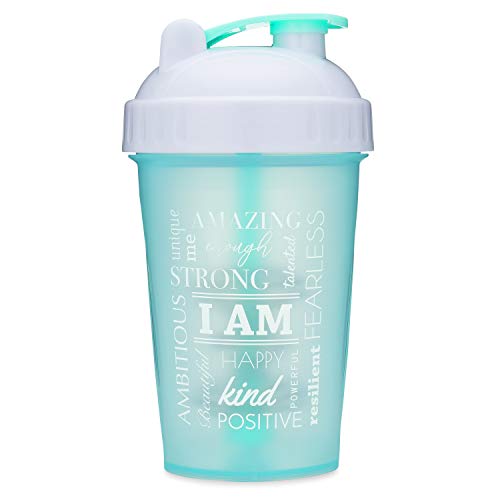 Book Cover GOMOYO Achieve Anything Classic Blender Bottle Shaker Cup,28oz Protein Shaker (Pink/White lid - 28oz)