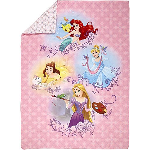 Disney Princess Adventure Rules 4pc Toddler Bedding Set - Belle - Ariel - Tanggled -Cinderella