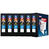 Avery Heavy-Duty View Binder, 2" One Touch Slant Rings, 500-Sheet Capacity, DuraHinge, Black, Case Pack of 6 (79692)