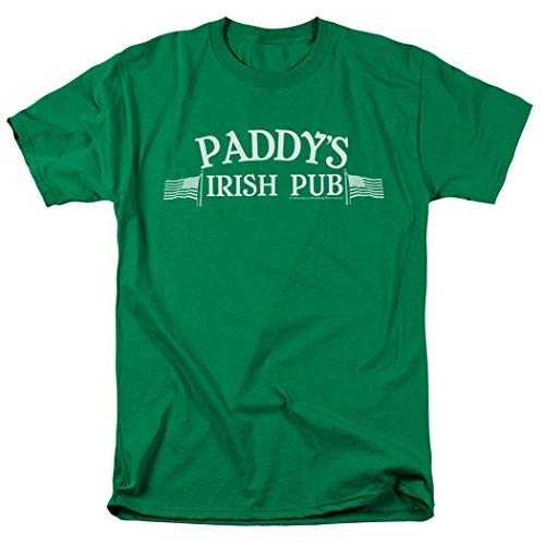 Popfunk It's Always Sunny In Philadelphia Paddy's Pub T Shirt & Exclusive Stickers (Medium) Green