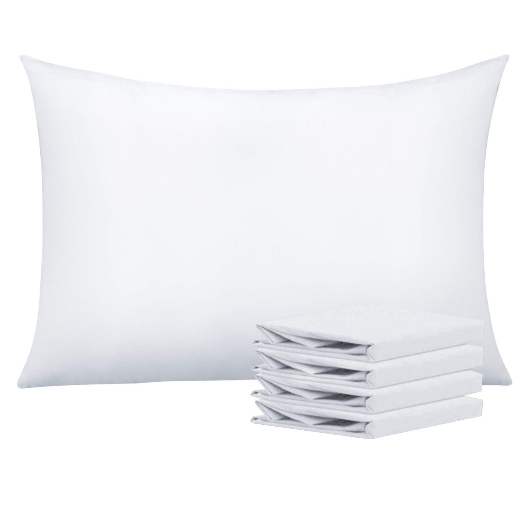 NTBAY 100% Brushed Microfiber Queen Pillowcases Set of 4, 1800 Super Soft and Cozy, Wrinkle, Fade, Stain Resistant with Envelope Closure Bed Pillow Cases, 20x30 Inches, White White Queen (20" x 30")