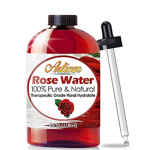 100% Pure Rose Water (Huge 4 Ounce Bottle) Natural Moroccan Rosewater - Beautiful Fresh Fragrance - Perfect Facial & Skin Toner & Moisturizer