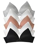Barbra Lingerie Big Girls Bras for Teen Girl Wireless Molded Padded Juniors Training Bra 5 Pack (32A)
