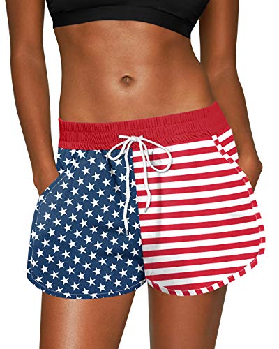 For G and PL Women Summer Floral Beach Boardshorts with Pockets Swim Trunks