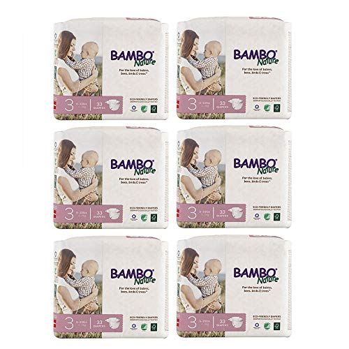 Bambo Nature Premium Eco-Friendly Baby Diapers (SIZES 1 TO 6 AVAILABLE), Size 3, 198 Count
