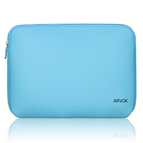 Book Cover Arvok 15-15.6 Inch Laptop Sleeve Multi-Color & Size Choices Case/Water-Resistant Neoprene Notebook Computer Pocket Tablet Briefcase Carrying Bag/Pouch Skin Cover for Acer/Asus/Dell/Lenovo, Baby Blue