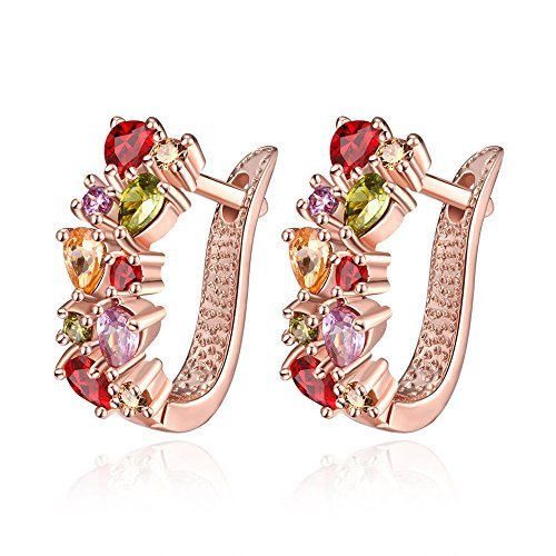 Girls' Women’s Stylish Jewelry U Shape AAA Zirconia Crystals Leverback Pierced Earrings
