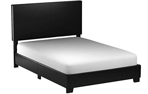 Book Cover Crown Mark Erin Upholstered Panel Bed in Black, Queen