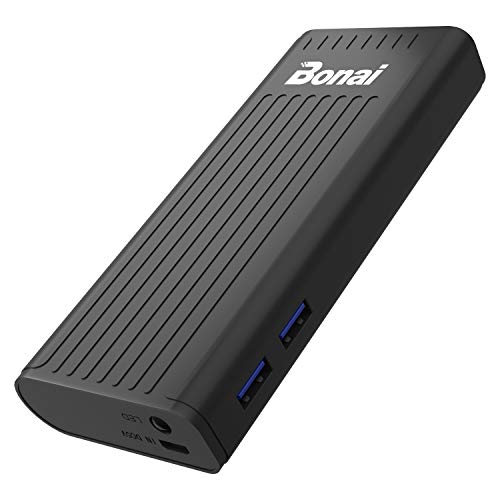 [Upgraded] Power Bank, BONAI Stripe 10,000mAh Portable Charger Ultra-Compact with Flashlight Compatible with iPhone 7 iPad Samsung Galaxy S8 and Others Android Tablet Phone ZTE Pixel (White)