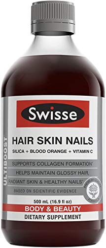 Swisse Ultiboost Hair Skin Nails Liquid Supplement | Premium Beauty Formula, Supports Collagen Production | Rich in Vitamin C & Silica | 16.9 fl. oz., 1 Bottle