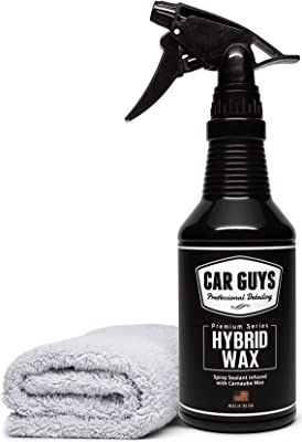 Book Cover CAR GUYS Hybrid Wax - Advanced Car Wax - Long Lasting and Easy to Use - Safe on All Surfaces - 18 Oz Kit