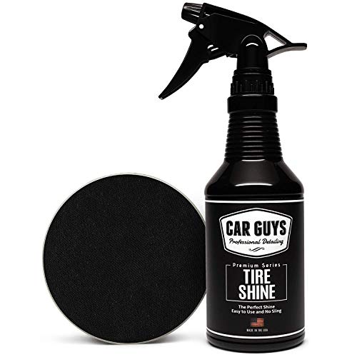 Book Cover CAR GUYS Tire Shine - Easy to Use Tire Dressing with Applicator Pad - Dry to The Touch with Long Lasting UV Protection - 18 Oz Kit