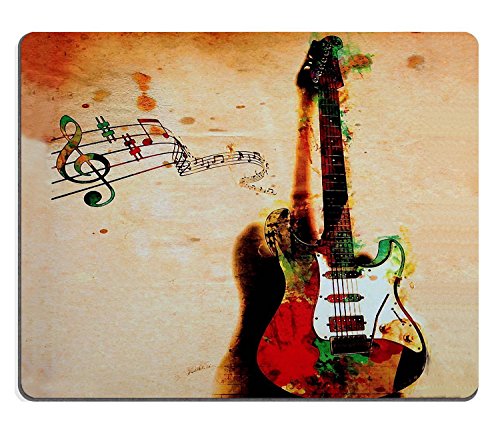 Wknoon Mouse Pad Vintage Colorful Violin with Abstract Music Notes Oil Paintings Artwork Custom Design, 9.5 X 7.9 Inch (240mmX200mmX3mm)