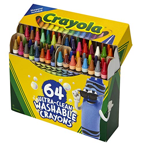 Book Cover Crayola Ultra Clean Washable Crayons, Built In Sharpener, 64 Count, Kids At Home Activities