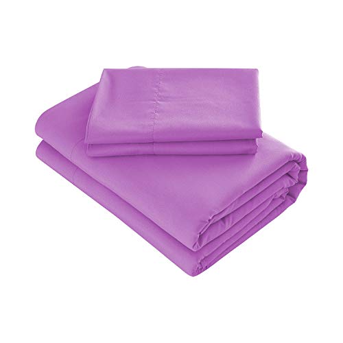 Book Cover Prime Bedding Bed Sheets - 4 Piece Full Size Sheets, Deep Pocket Fitted Sheet, Flat Sheet, Pillow Cases - Lilac