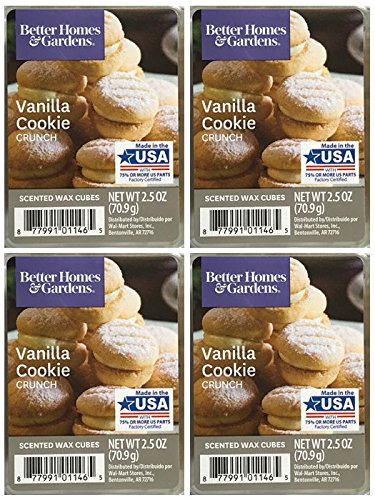 Book Cover Better Homes and Gardens Vanilla Cookie Crunch Wax Cubes - 4-Pack