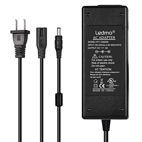 LEDMO 12V 5A 60W AC to DC Power Supply Adapter Power Adapter AC 100-240V to DC 12V Transformers US Plug Power Converter Power Supply LED Driver