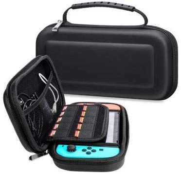 Orzly Carry Case Compatible With Nintendo Switch - RED Protective Hard Portable Travel Carry Case Shell Pouch for Nintendo Switch Console & Accessories