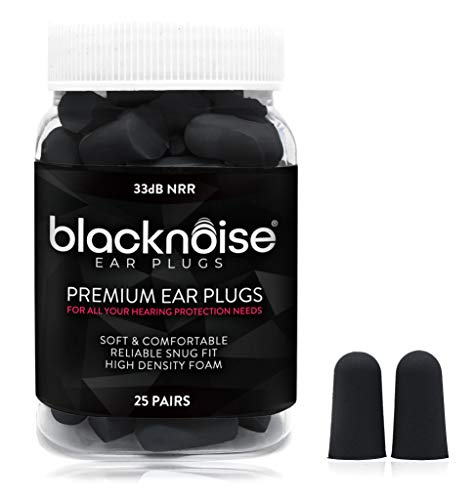 Book Cover Black Noise Premium Ear Plugs | 33db NRR Noise Cancelling, Soft & Durable Ear Plugs for Concerts, Sleeping, Musicians, Motorcycles, Shooting, Loud Work Environments and Sports, Travel and Study - 25