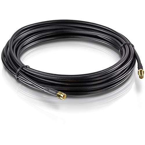 TRENDnet Low Loss RP-SMA Male to RP-SMA Female Antenna Cable, 6 m (19.6 ft.), 3.0 dB Max Signal Loss, TEW-L106 black