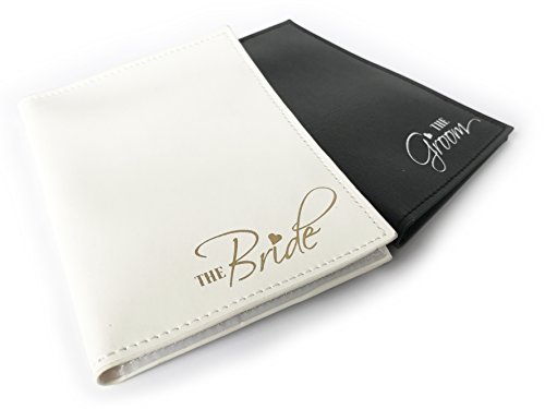 The Bride & The Groom Just Married Wedding Honeymoon Passport Holders Set of 2