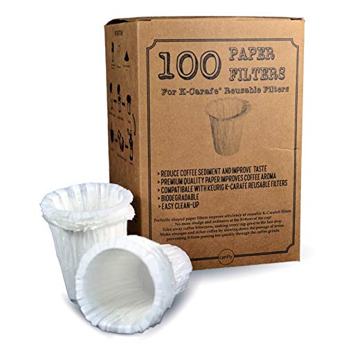 canFly Premium Disposable Paper Filters for K-Carafe Reusable Coffee Filter for 4-CUP (100)