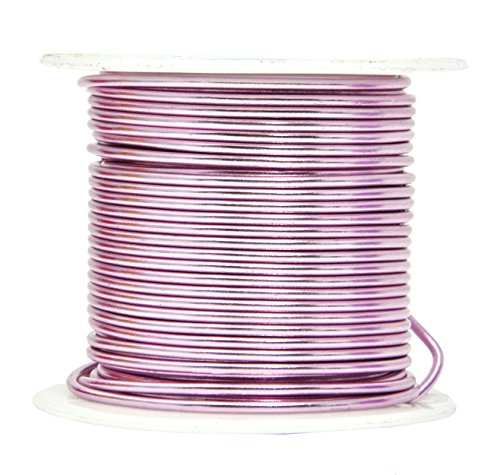Mandala Crafts Anodized Aluminum Wire for Sculpting, Armature, Jewelry Making, Gem Metal Wrap, Garden, Colored and Soft, 1 Roll(14 Gauge, Pink)