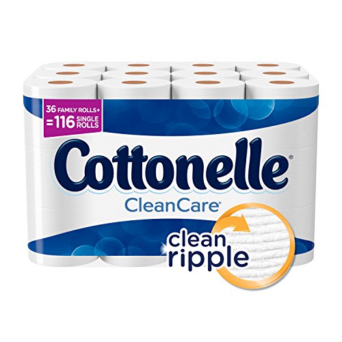 Book Cover Cottonelle CleanCare Family Roll Toilet Paper (Pack of 36 Rolls), Bath Tissue, Ultra Soft Toilet Paper Rolls with Clean Ripple Texture, Sewer and Septic Safe