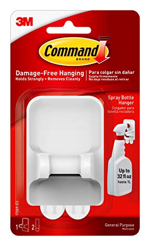 Book Cover Command Spray Bottle Hanger with 2-Strips, Organize Damage-Free