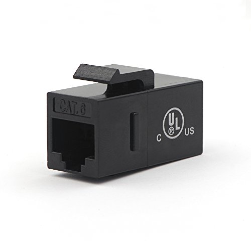 VCE UL Listed 12-Pack CAT6 RJ45 Keystone Jack Inline Coupler for Cat6 Cat5e Cat5 Cables-Black