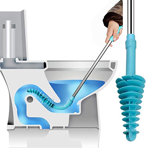 Samshow Toilet Plunger, Toilet Dredge Designed for Siphon-Type, Power Cleaned Toilet Pipe, Patented, Environmentally Friendly, Stainless Steel Handle with Wall Hook