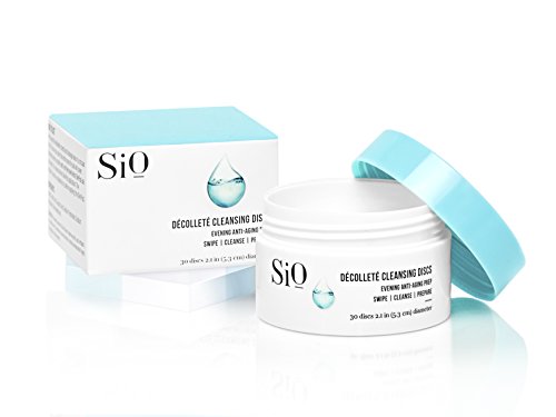 SiO Beauty Chest Cleansing Discs - Evening Gentle Exfoliation Pads For Cleavage, Neck & Decollete Skin