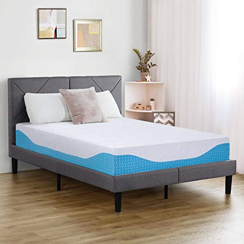 Book Cover PrimaSleep 12 Inch Multi-Layered I-Gel Infused Memory Foam Mattress | White/Blue | King