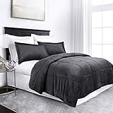 Sleep Restoration Micromink Goose Down Alternative Comforter Set - All Season Hotel Quality Luxury Comforter/Blanket with Shams - King/Cal King - Chocolate