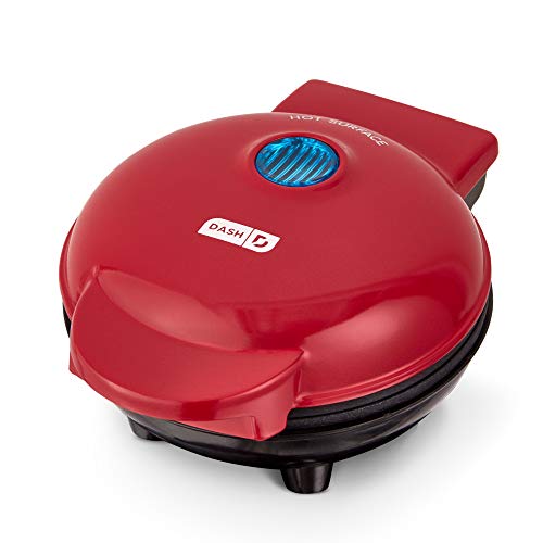 Book Cover Dash Mini Maker Portable Grill Machine + Panini Press for Gourmet Burgers, Sandwiches, Chicken + Other On the Go Breakfast, Lunch, or Snacks with Recipe Guide - Red