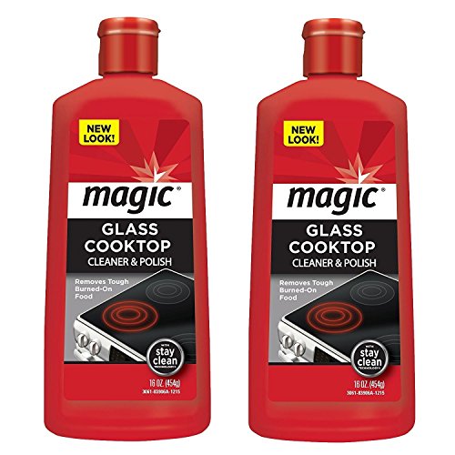 Magic Ceramic and Glass Cooktop Cleaner - 16 Ounce - 2 Pack - Professional Home Kitchen Cooktop Cleaner and Polish Use on Induction Ceramic Gas Portable Electric