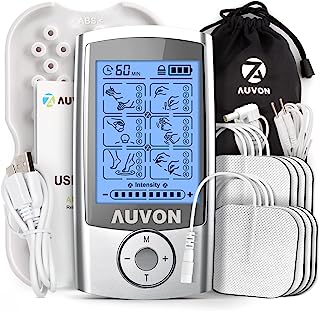 Book Cover AUVON Rechargeable TENS Unit Muscle Stimulator, 3rd Gen 16 Modes TENS Machine with 8pcs 2