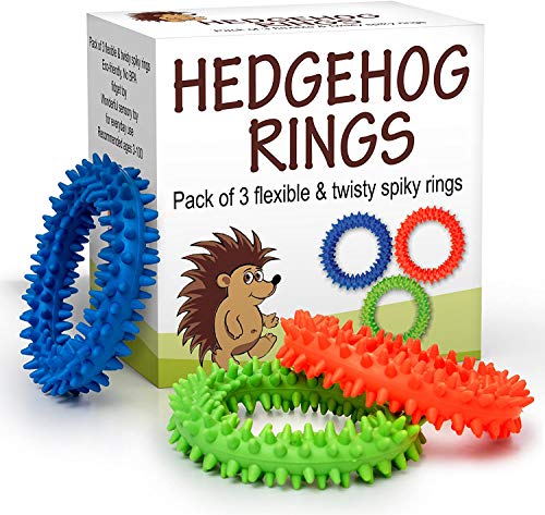 Book Cover Sensory Ring and Fidget Toy 3 Pack | Soft, Flexible Ring and Rubber Spikes | Helps Reduce Stress and Anxiety| Promotes Focus and Clarity | Children, Youth, Adults Sensory Toys