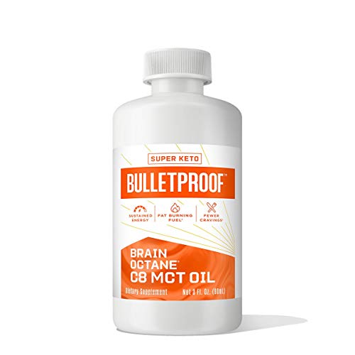 Book Cover Brain Octane Premium C8 MCT Oil from Non-GMO Coconuts, 14g MCTs, 3 Fl Oz, Bulletproof Keto Supplement for Sustained Energy, Appetite Control, Mental & Physical Energy, Non-GMO, Vegan & Cruelty Free